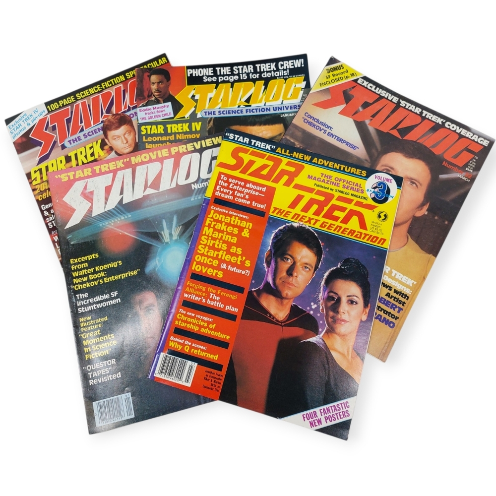 Vintage Starlog and Star Trek 1980's Magazines Lot Of 5